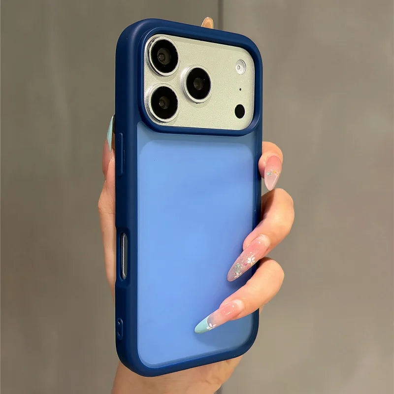 Original Translucent Glossy Matte Texture Case For iPhone 17 16 15 14 13 Pro Max Business Simple Armor Shockproof Hybrid Cover