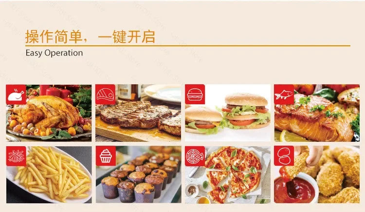 14L Large Capacity Visual Air Fryer Double Chamber Smoke‑free Electric Oven for Household and Commercial Cooking