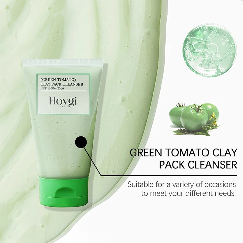 Deeply Cleansing Green Tomato Facial Cleanser For Hydrating, Moisturizing, Skin Cleaning Oil-Water Balance Facial Clay Cleanser