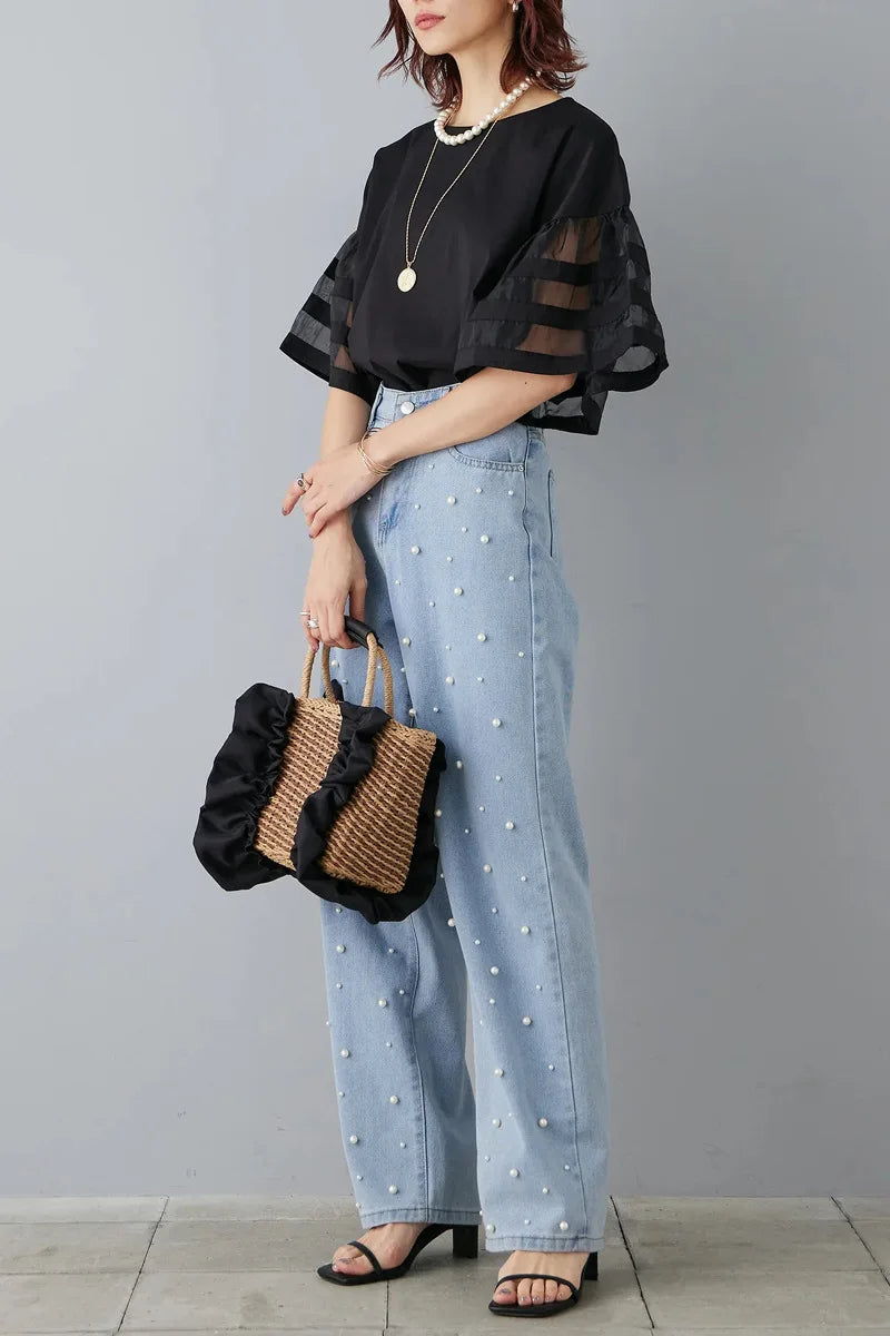 Flare Sleeve Shirts & Blouses Fashion Loose 2026 Woman Blusas New Arrivals Camisas Japan Korean Ropa Mujer Summer Tops
