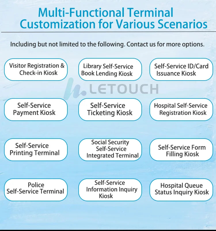 32 Inch Touch Screen Self-Service Kiosk Interactive Payment Vending Functions SDK Enabled Android/Windows  I5/i7