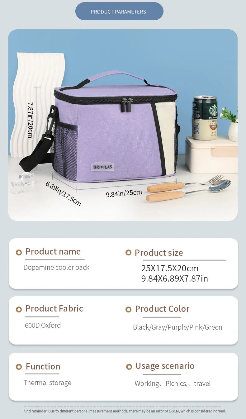 Insulated Lunch Bag Large Reusable Lunch Bags with Adjustable Shoulder Strap for Women Men, Ideal for Work, School & Outdoor Use
