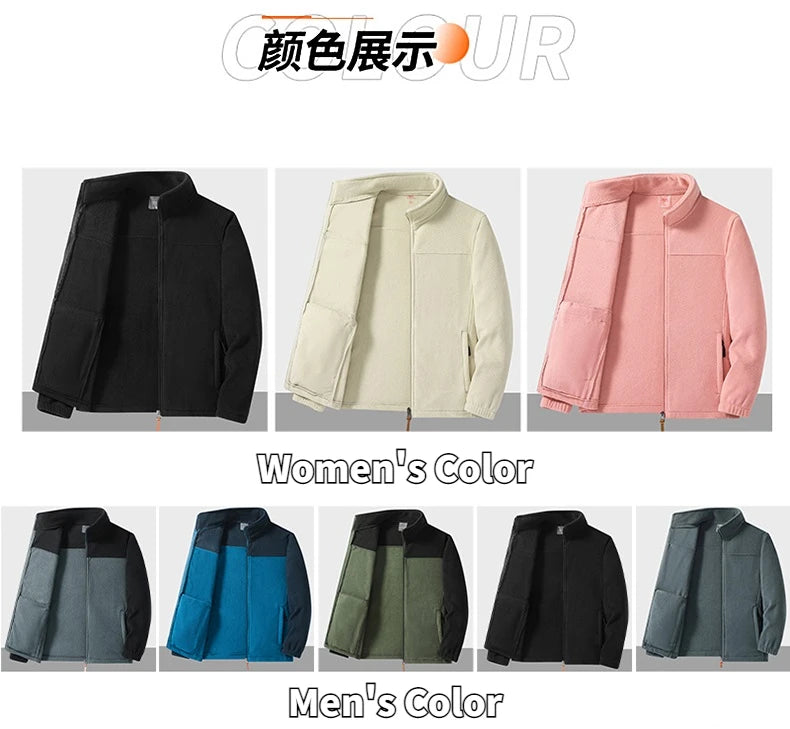 Winter Fleece Jacket Men Warm Full Zipper Jackets Couple Fleece Hiking Coat Outdoor Tactical Windproof Mens Jacket Plus Size 9XL