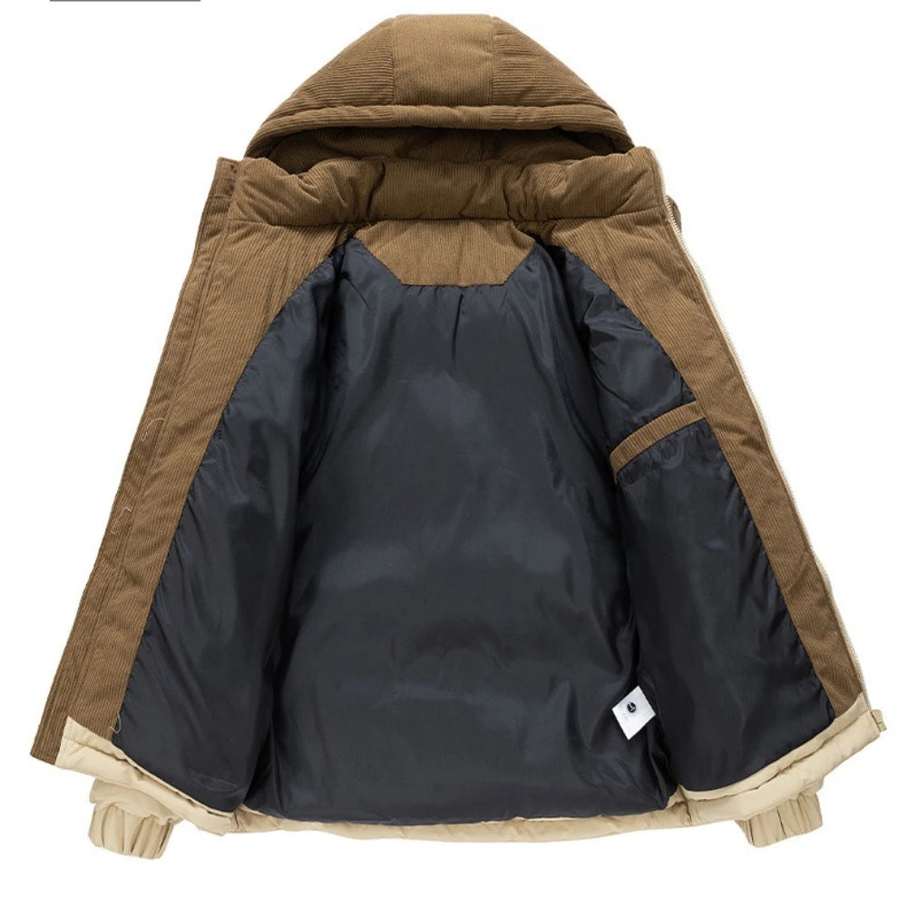 Custom LOGO cotton-padded clothes for men and women 2025 winter new thickened warm removable hooded cotton clothes couple jacket