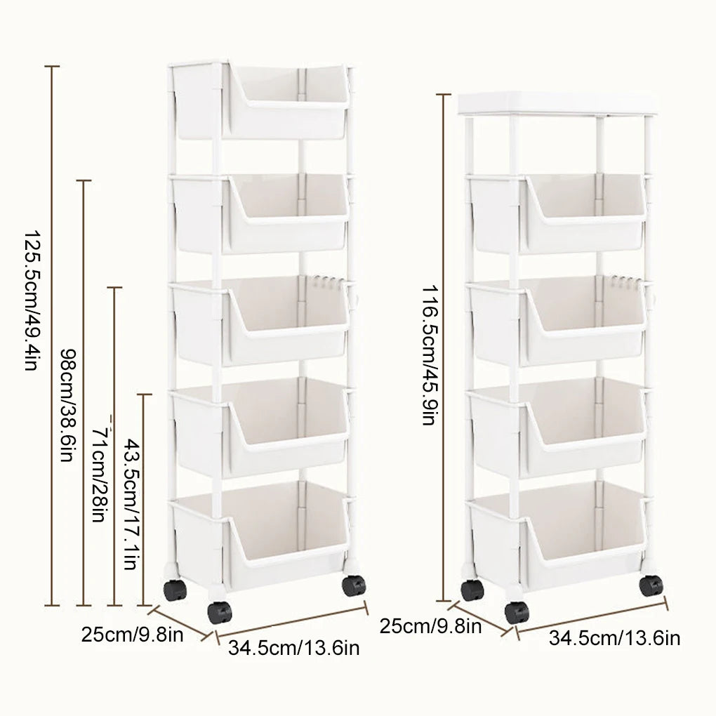 Trolley Bookshelf Kitchen Storage Rack Kitchen Corner Narrow Slit Storage Cabinet Bathroom Living Room Home Organizer