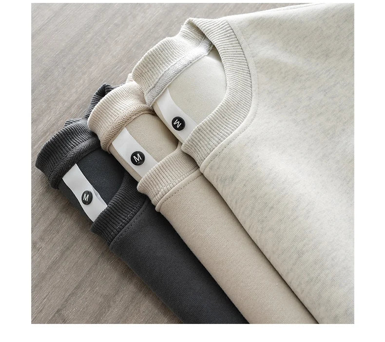 DUKEEN 460G Heavyweight Men's Sweatshirts 2025 Autumn Round-Neck Long Sleeve Solid Color Sport Pullover 11 Color Choose