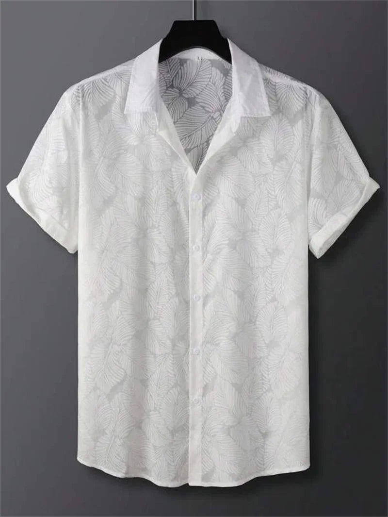Hawaiian Flower 3D Shirt Plant Printed Men's Clothing Summer Street Loose 3XL Top Trendy Beach Party Social