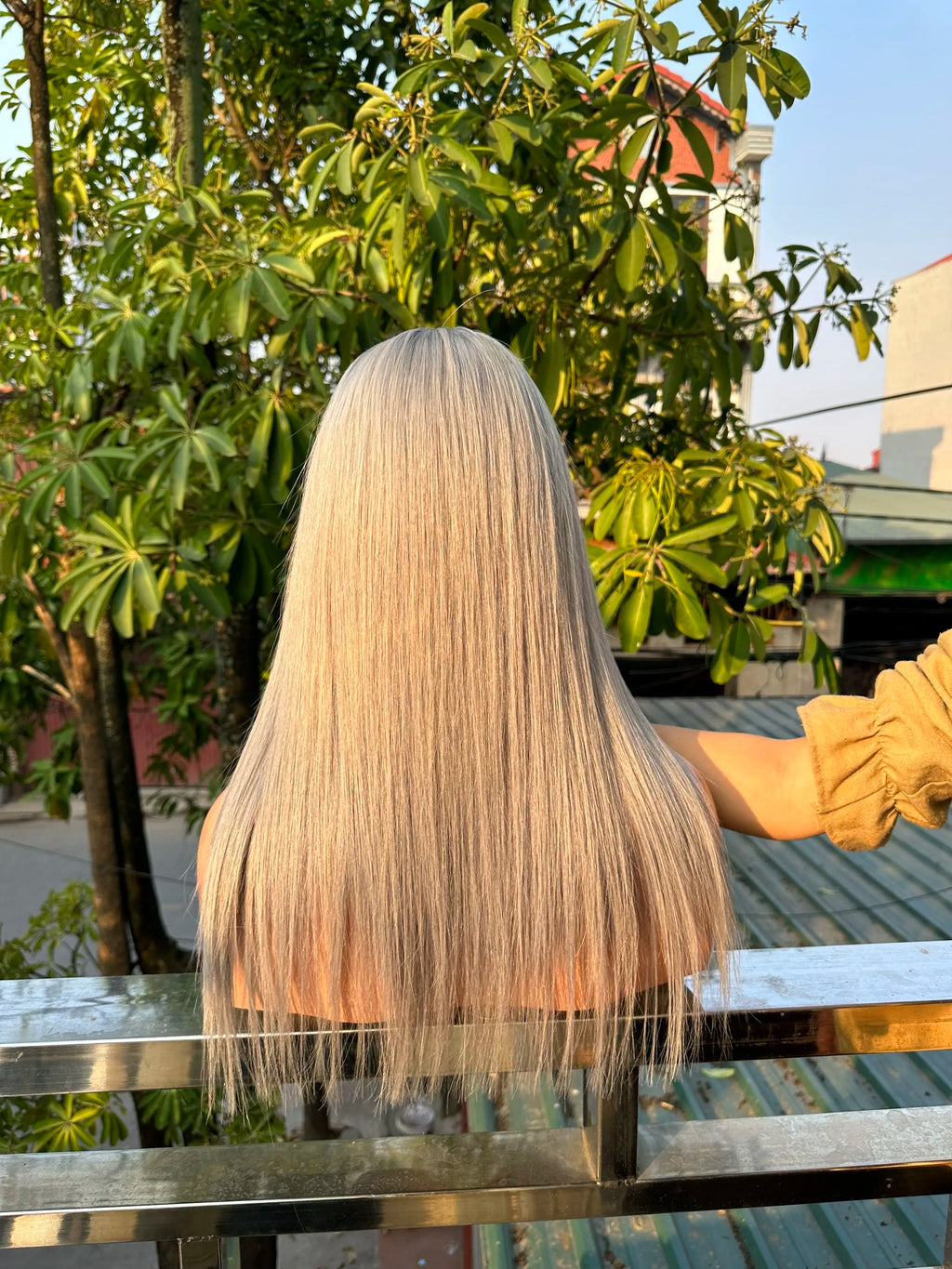 6 to 40 Inches Grey Silky Bone Straight Wig Vietnamese Super Double Drawn Human Hair Virgin Human Hair Extensions