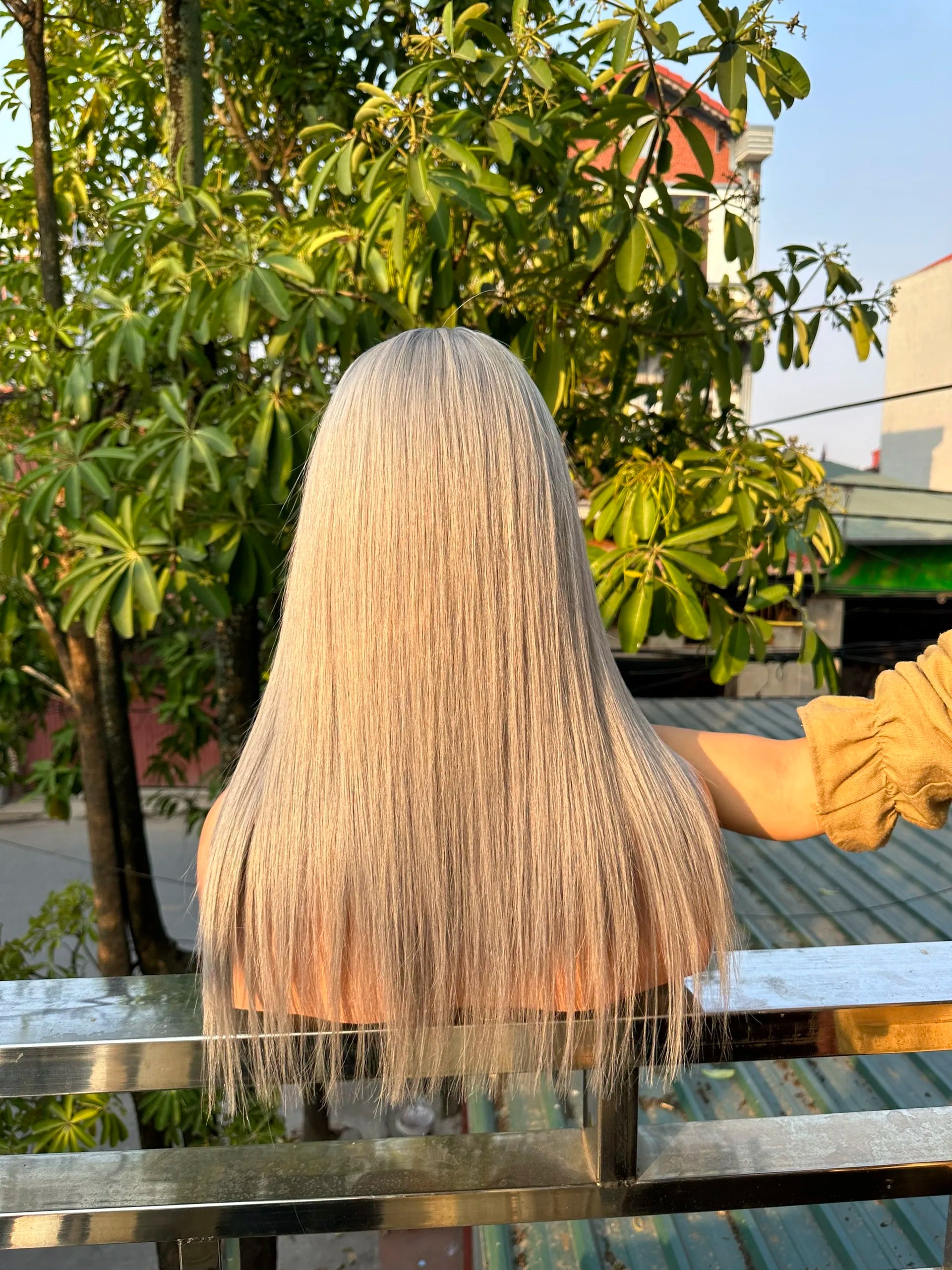 6 to 40 Inches Grey Silky Bone Straight Wig Vietnamese Super Double Drawn Human Hair Virgin Human Hair Extensions