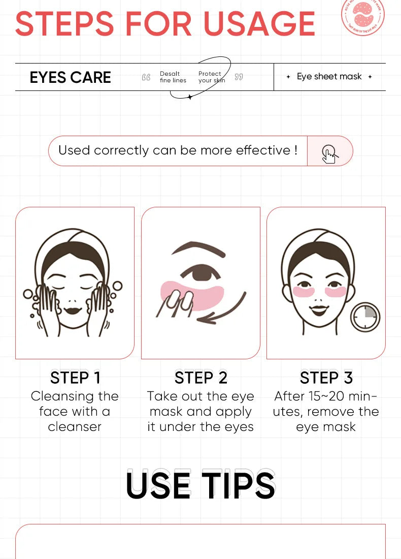 60 Pieces of Rose Starry Sky Collagen Eye Mask, Anti-Dark Circles, Anti-Eye Bags, Moisturizing and Firming Eye Patches, Eye Skin Care