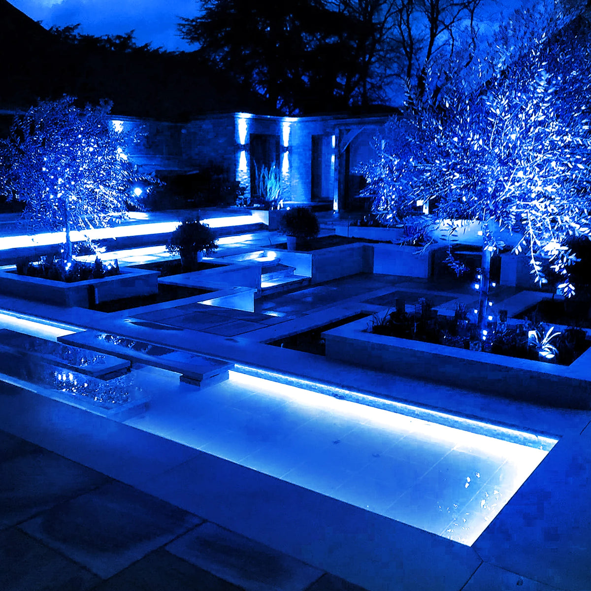 Solar LED Light Outdoor IP65 Waterproof Blue Light Solar Power Light Lawn Light For Garden Decor Solar Wall Light Outdoor