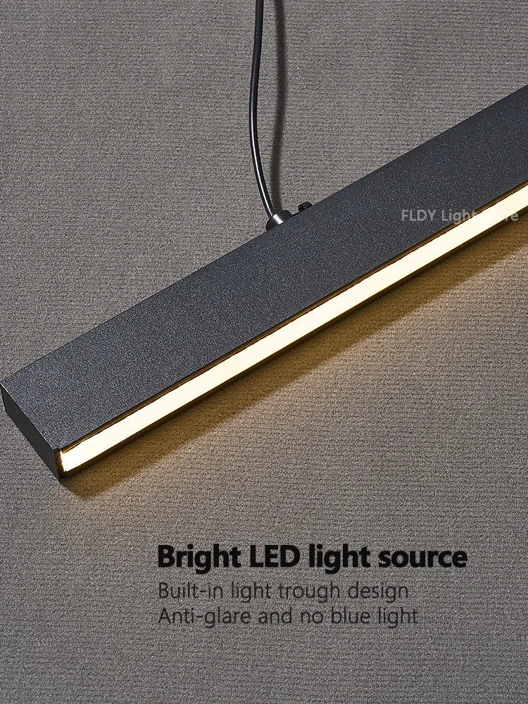 Modern light creative bar counter strip designer lamps LED Pendant Light  for Dining Table Kitchen Chandelier Memory Function