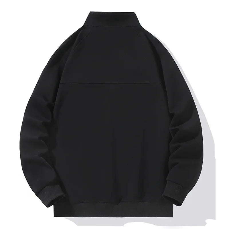 Big Size Clothing Store Sweatshirt Men Half Turtleneck Zip-up Long Sleeve Pullover Male Loose Fit Spring Autumn Large Plus 10XL