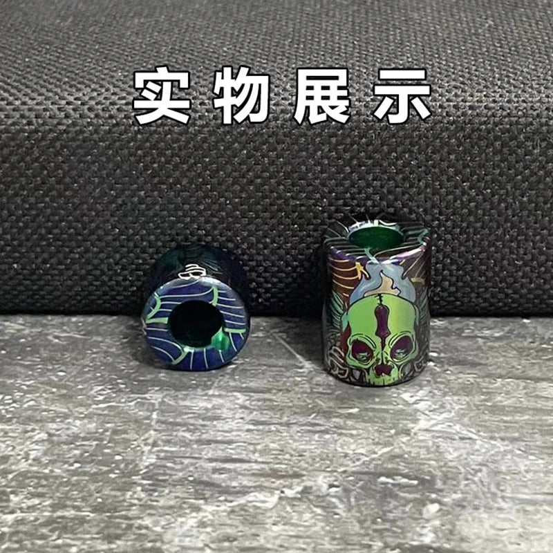 EDC Titanium Alloy Knife Beads A Pendant Paracord Outdoor DIY Decorations Camping Gear EDC Tools