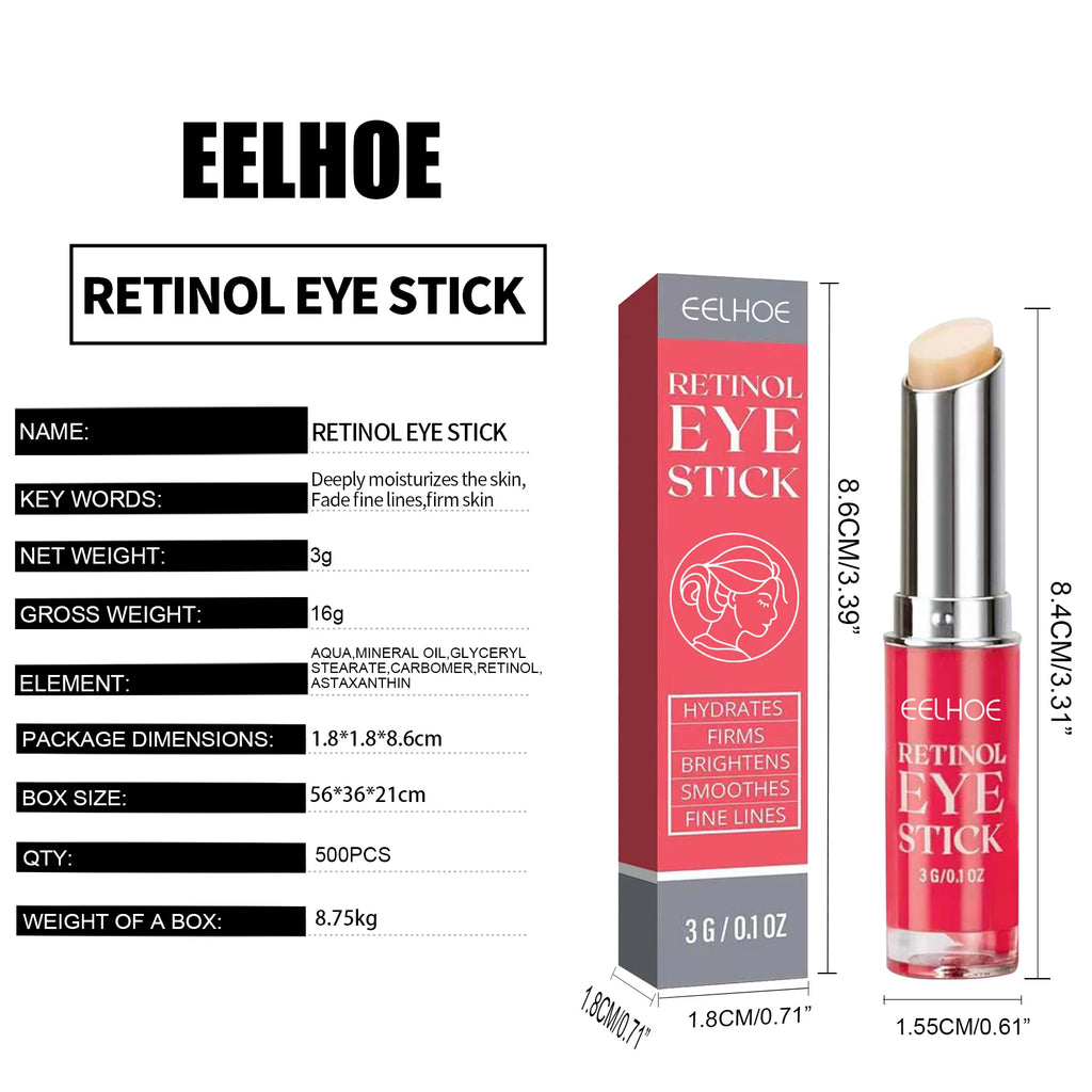 Retinol Eye Cream Stick Lifting Fade Fine Line Remove Dark Circles Eye Bags Anti Puffiness Moisturizing Smoothing Eye Skin Care