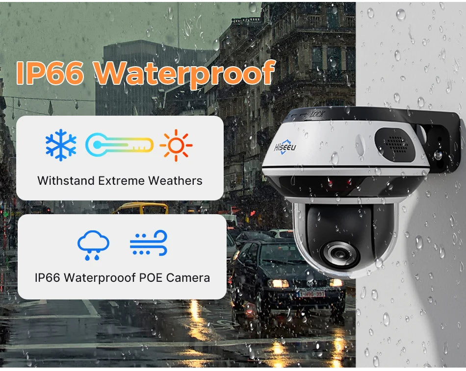 Hiseeu 6MP Vandalproof POE IP Audio Camera 4X Optical Zoom Outdoor Video CCTV Security Surveillance Dome Cameras Onvif H.265