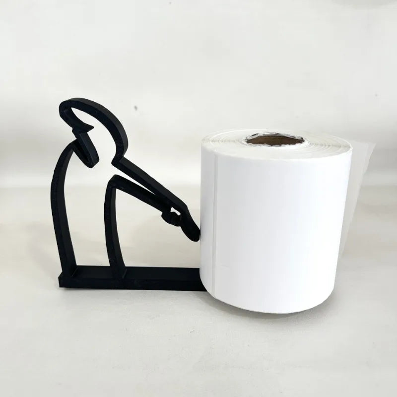 Creative Human - Shaped Label Holder Artistic Desktop Bathroom Minimalist and Practical Roll Paper Holder 3D Printing Decoration