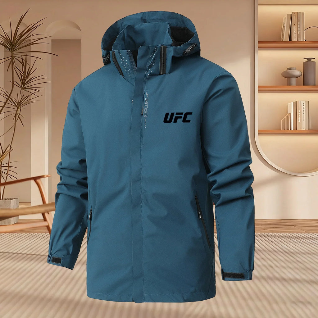 Men's Casual Hooded Jacket with Spring Autumn Zipper Style Loose Windbreaker Lightweight Breathable Outdoor Hiking Sportswear