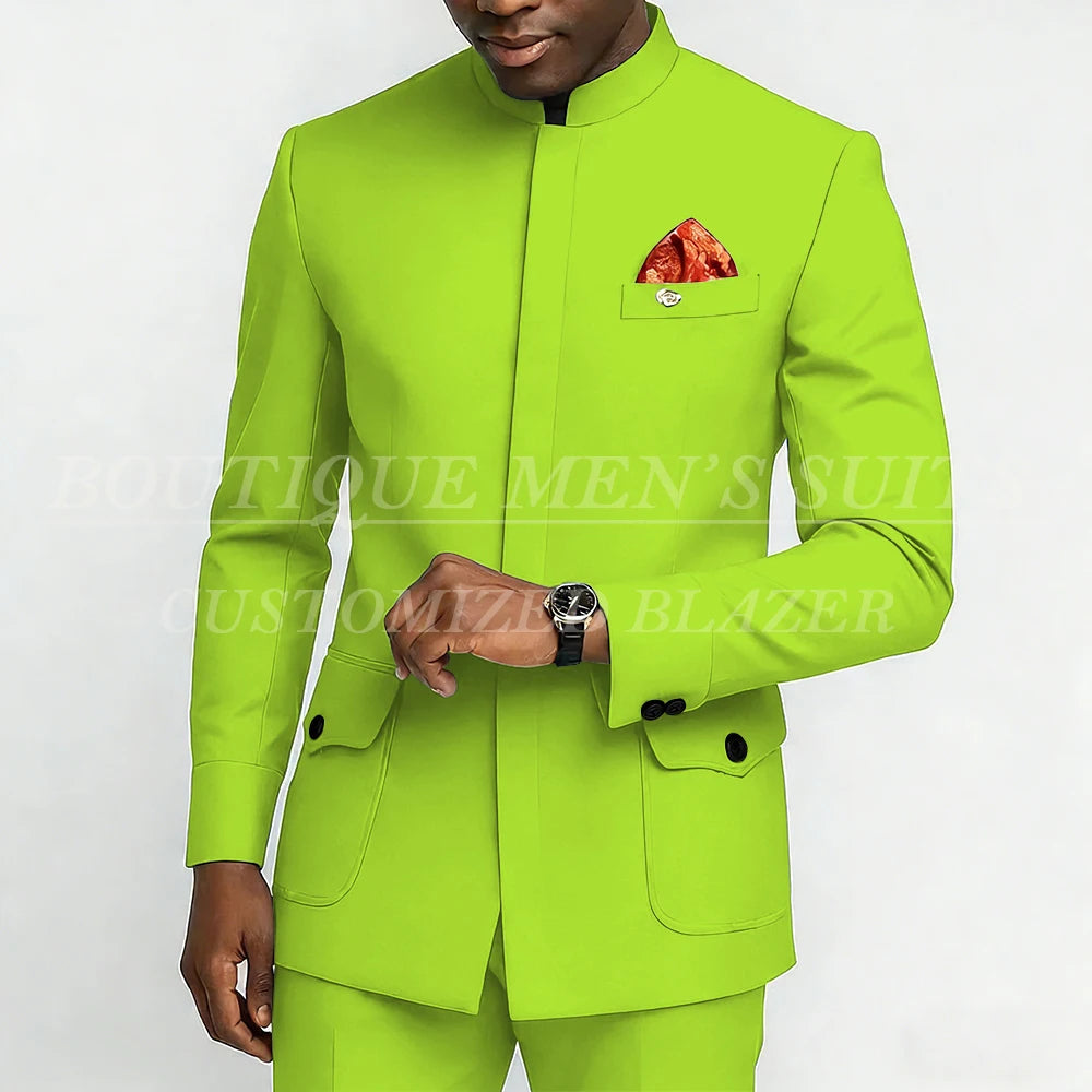 Bespoke Men's Suits Fashion Daily Male Clothing High Quality 2 Piece Jacket Pants Full Sets Luxury Daily Smart Casual Outfits