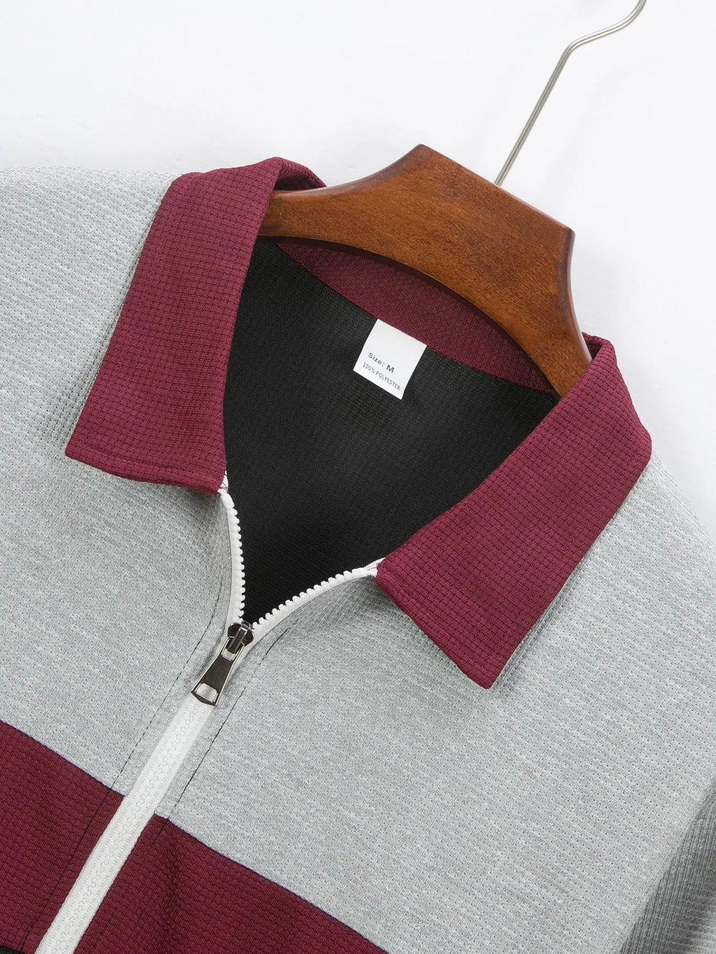 Spring and autumn new trend casual men's jacket with waffle pattern, multi-color zipper long-sleeved coat