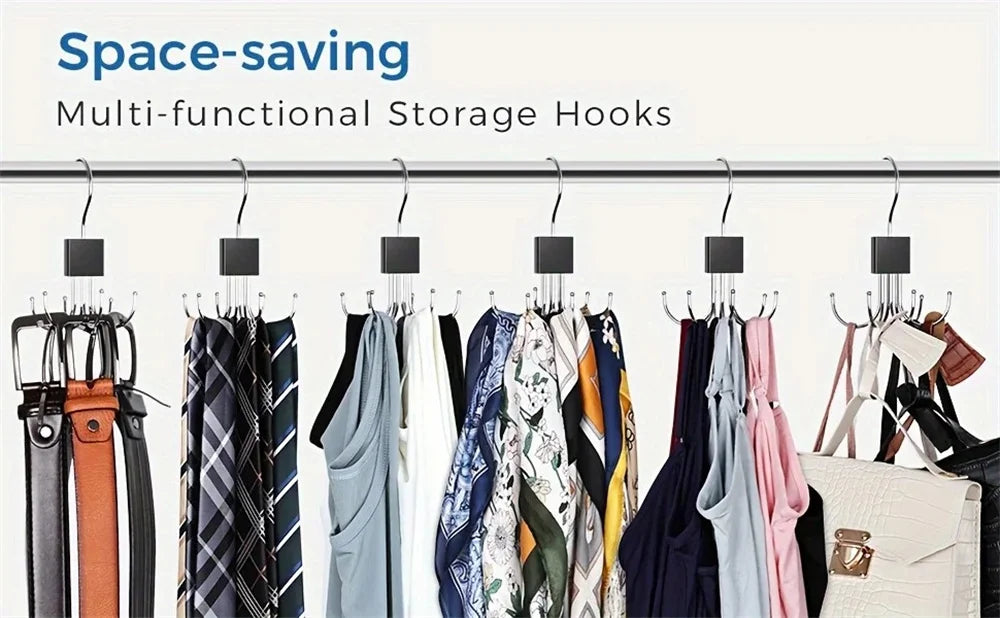 360°Rotating Belt Hanger Hook Durable Belts Rack Organizer for Belts Scarves Bras Ties Home Dorm Storage Hanger Closet Organizer