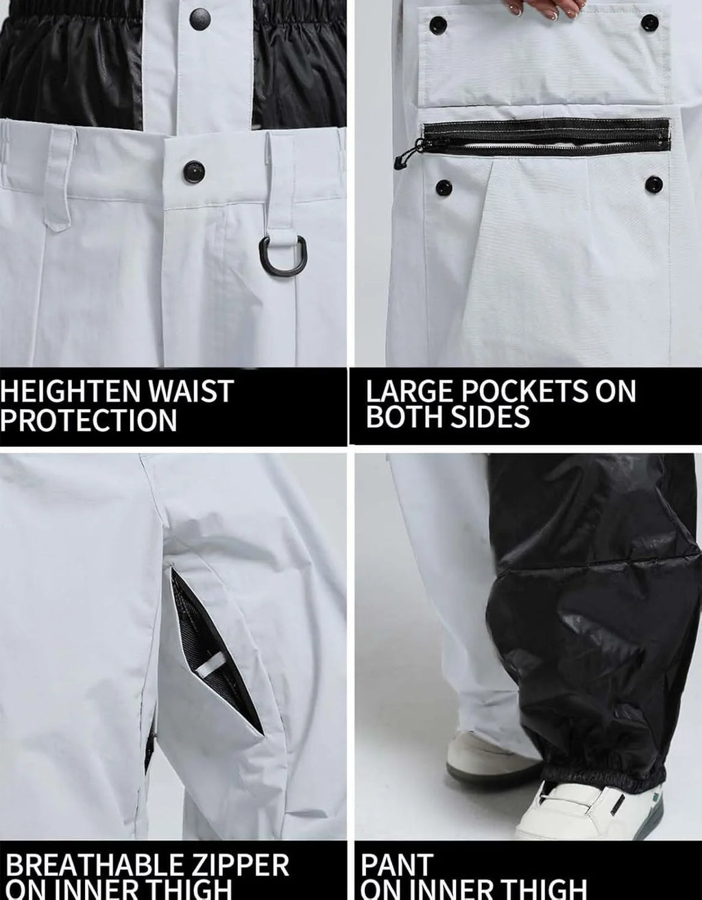 GSOU SNOW 2025 Loose Skiing Pants Snowboard Sport Trousers Outdoor Waterproof Windproof Ski Wear Winter Warm Female Ski Britches
