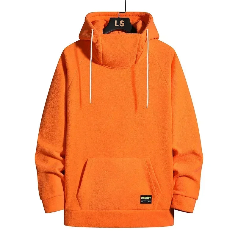 2026 Men's Thick Polar Fleece Sweatshirt Paired Couple Y2k Streetwear Autumn Winter Hood Sports Windproof Oversized Hoodie XJ376