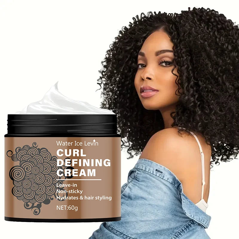 60g Curly Hair Styling Cream, Injection Castor Seed Oil - Anti-Frizz, Maintaining Moisturizing and Elasticity, Suitable for Dry and Curly Hair, Suitable for Both Men and Women