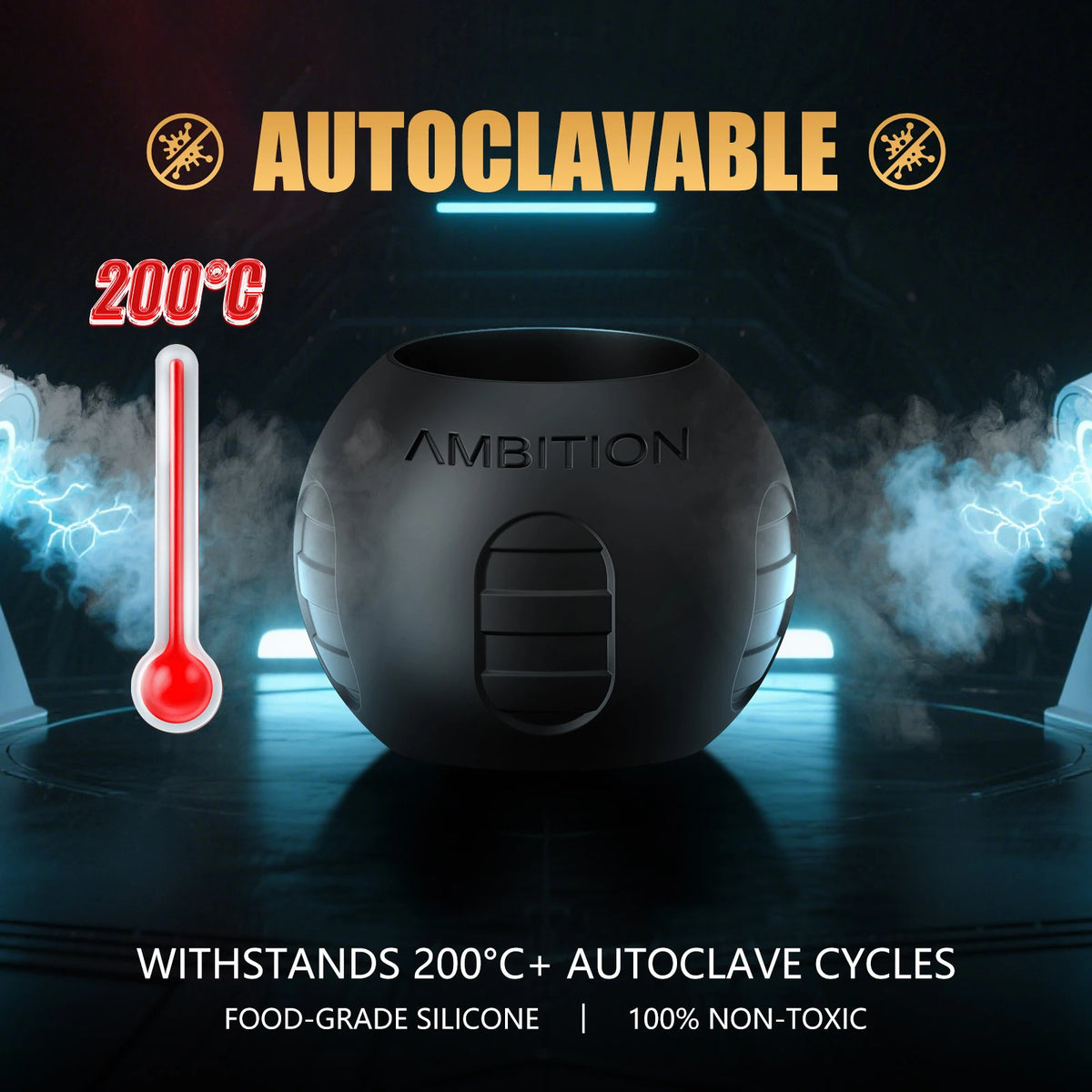 Ambition 54mm Tattoo Machine Pen Grip Cover Food Grade Silicone 200℃ High Temperature Clean for 32-34mm Size Grip Tattoo Machine