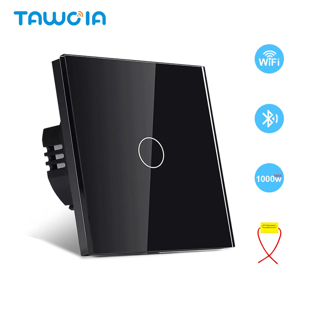 TAWOIA Wifi Touch Light Switches 1/2/3/4Gang Smart Wall Switch Tuya Smart Life Alexa Voice Control With Capacitor L/N1000W