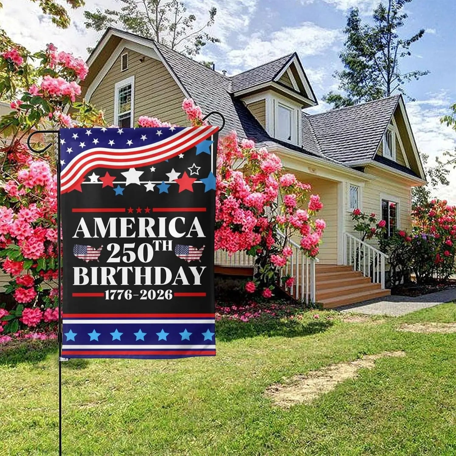 12x18 Double Sided America 250th Birthday Flag 1776 2026 America 250 Years Anniversary Garden Flag 12x18 Holiday Outdoor Dec GGL