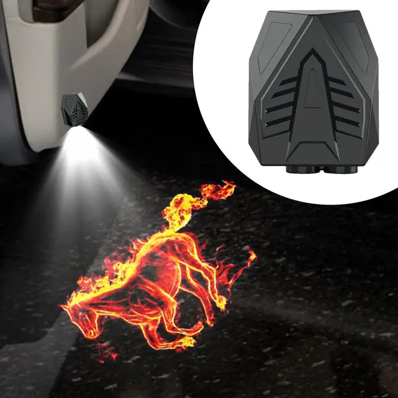 Car Door Light Projector Animated Dynamic Car Welcome Courtesy Ghost Shadow Lamp Wireless Sensor Car Door Puddle Lights For