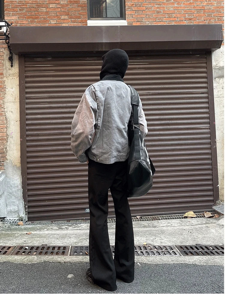 Mauroicardi Spring Autumn Long Black Soft Flare Pants for Mens with High Waist Korean Fashion Smart Casual Chic Trousers 2024