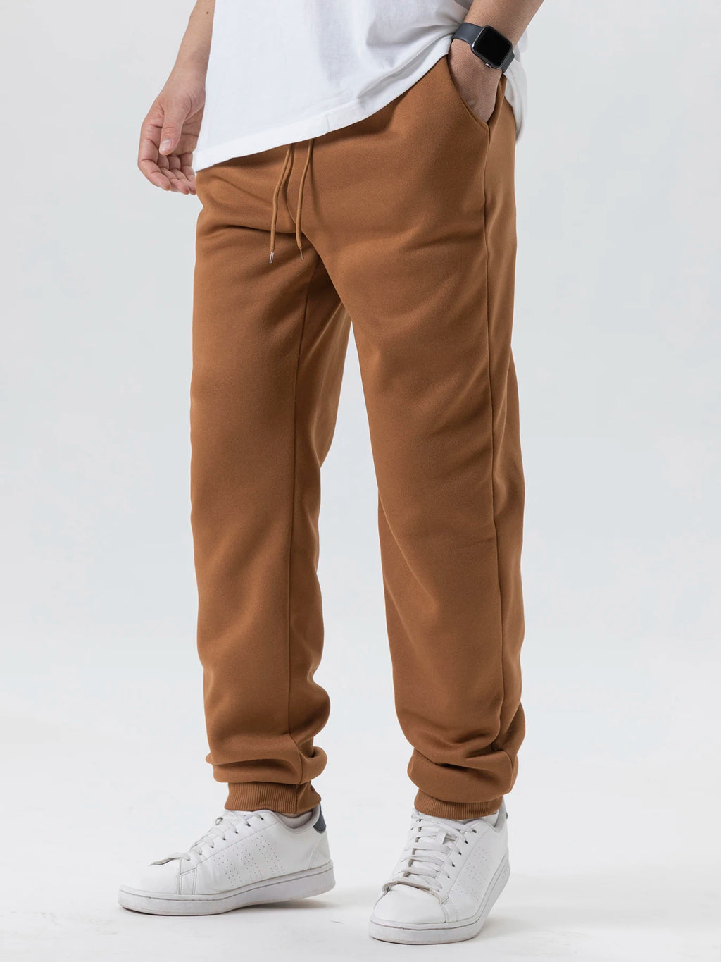 Men's Casual Pants Autumn Winter Fleece Sweatpants Men Running Jogger Sports Gym Trousers Fashion Solid Color Workout Long Pants