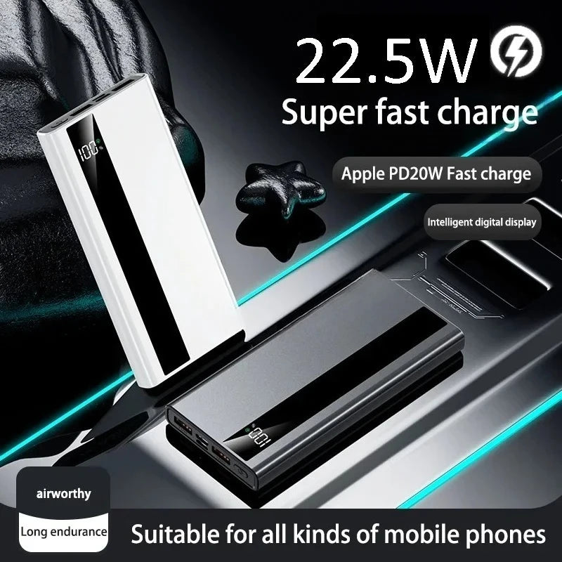 Portable 20000mAh Power Bank 22.5W Fast Charging External Battery High Capacity Universal Mobile Power Supply for IPhone Android