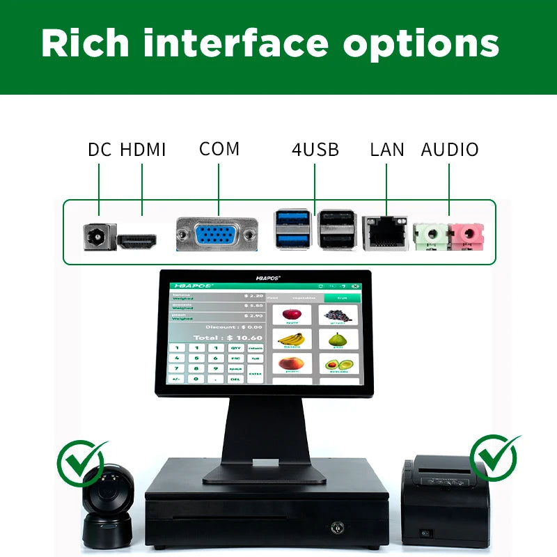 Factory Price Cheap Electronic Cash Register Wholesale Pos Systems HBA-Q2