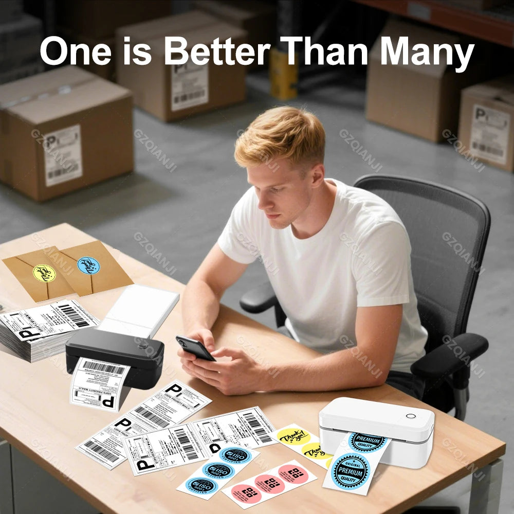 4inch 110mm Marklife X4 Bluetooth Thermal Label Printer Wireless Shipping Express Maker Compatible with iPhone Android Windows