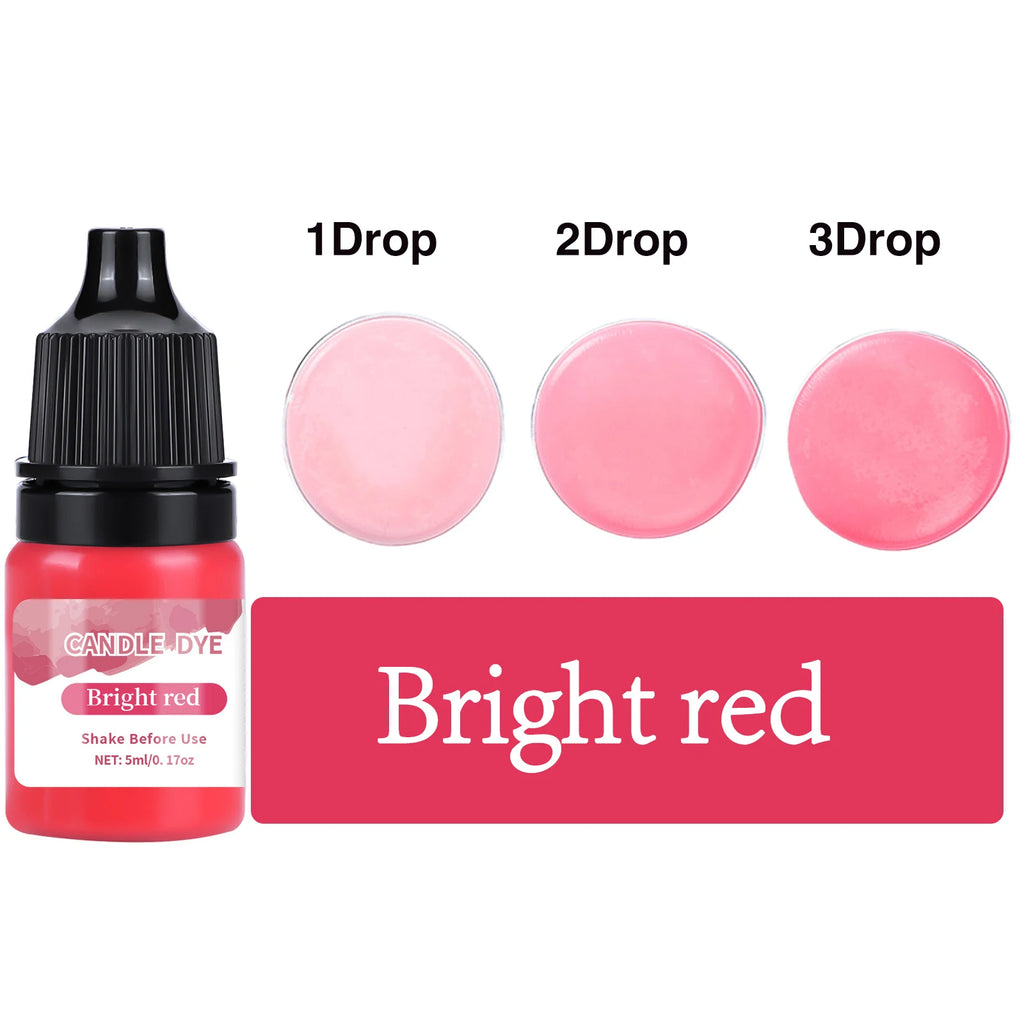 5ml/Bottle Candle Wax Pigment Colorant Non-Toxic Soy Candle Wax Pigment Liquid Dye Soy Wax DIY Soap Dyes Candle Making Supplies