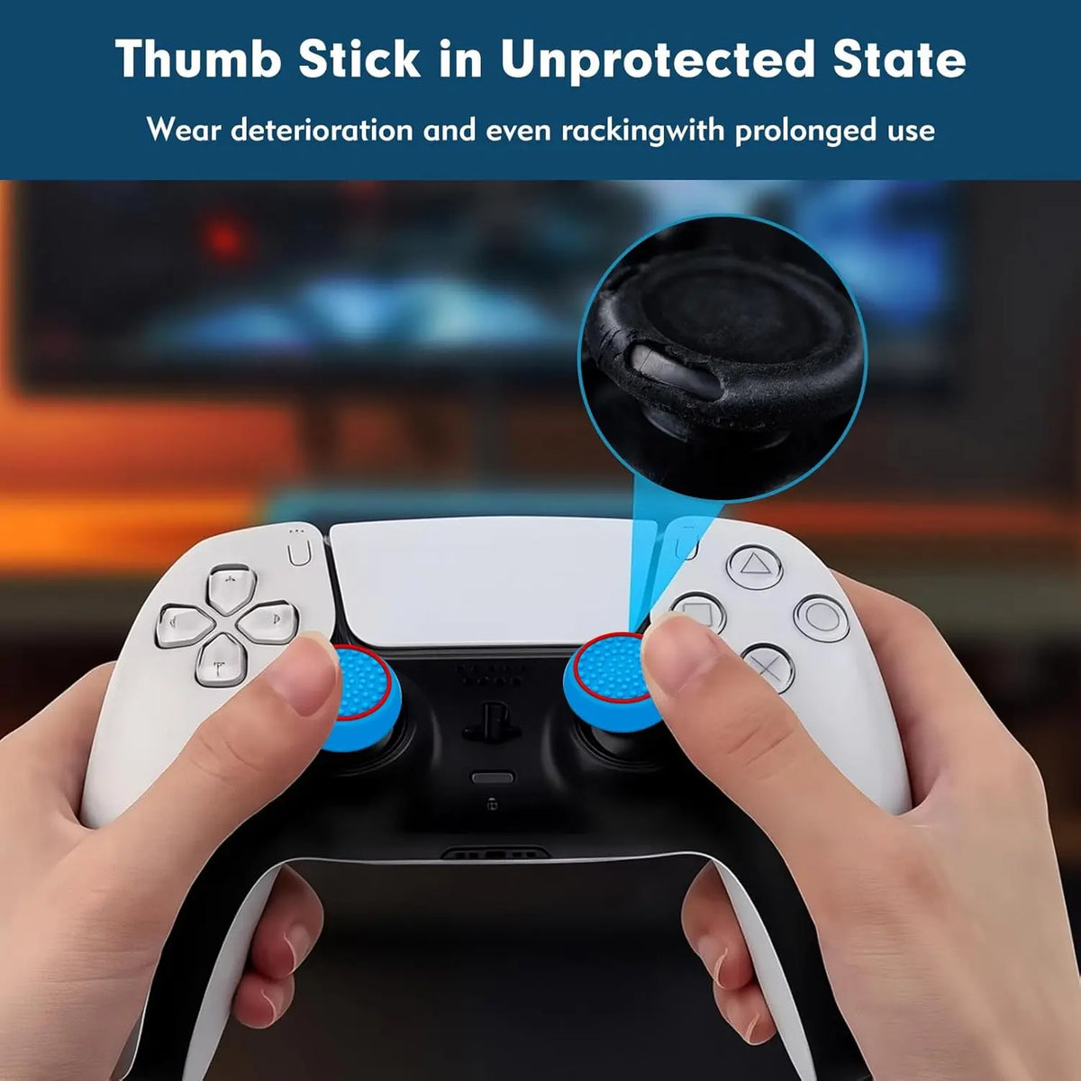 16Pcs Controller Thumb Grips Replace for ps4/ps5,Silicone Joystick Caps Anti-Slip Anti-Scratch Thumb Grips Caps Cover Analog Sti