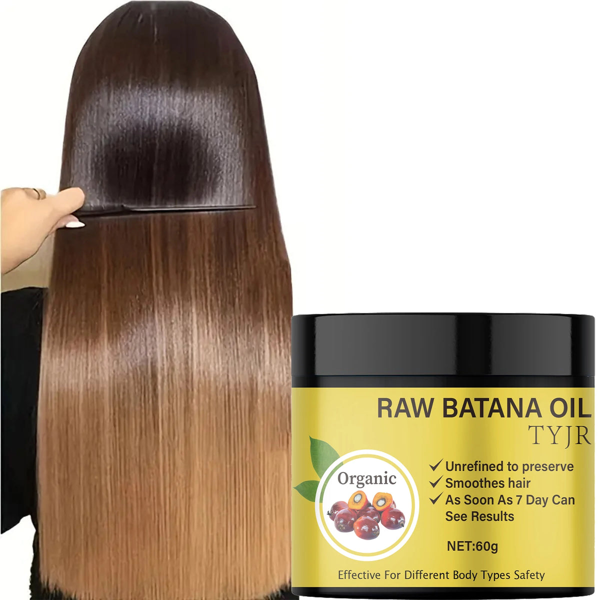 Raw Batana Oil Hair Mask repair dry damage Smooth soften frizziness prevent hair loss Nourishing scalp care