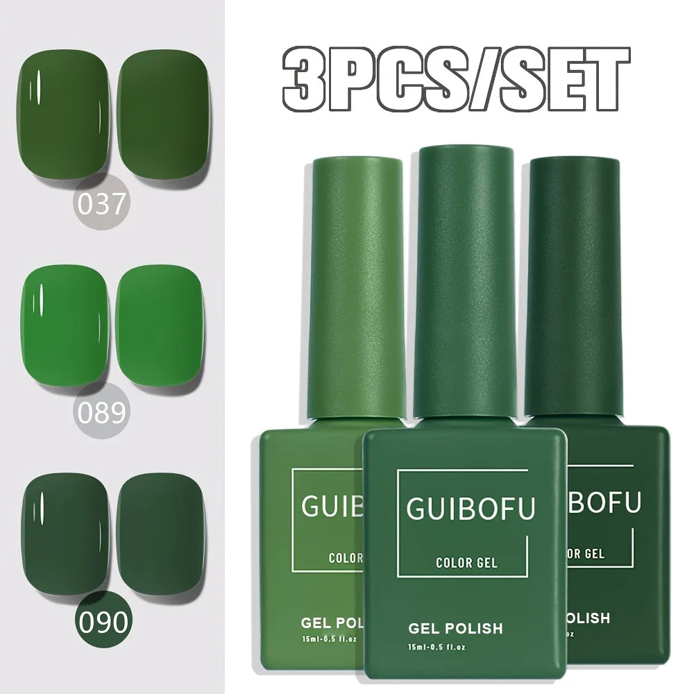 Spring Series 3 Pcs Set 15ml Semi Permanent Nail Polish Set Kit Soak Off Uv Varnish Nail Art For Manicure Nail Design