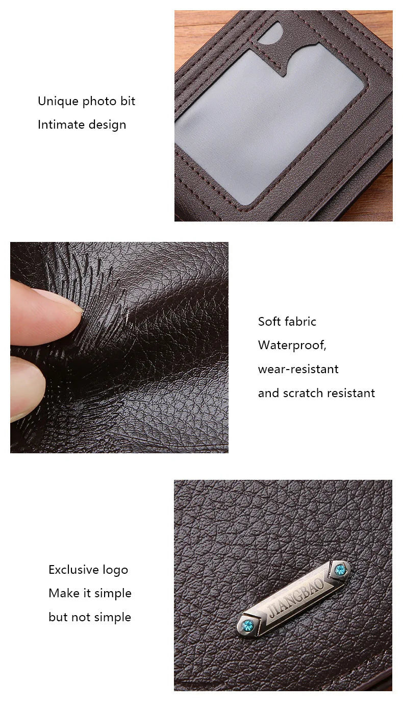 Classic Men's Leather Wallets Slim Minimalist Hawk Pattern Bifold Credit ID Card Holder Wallet Purse Short Thin Money Clip