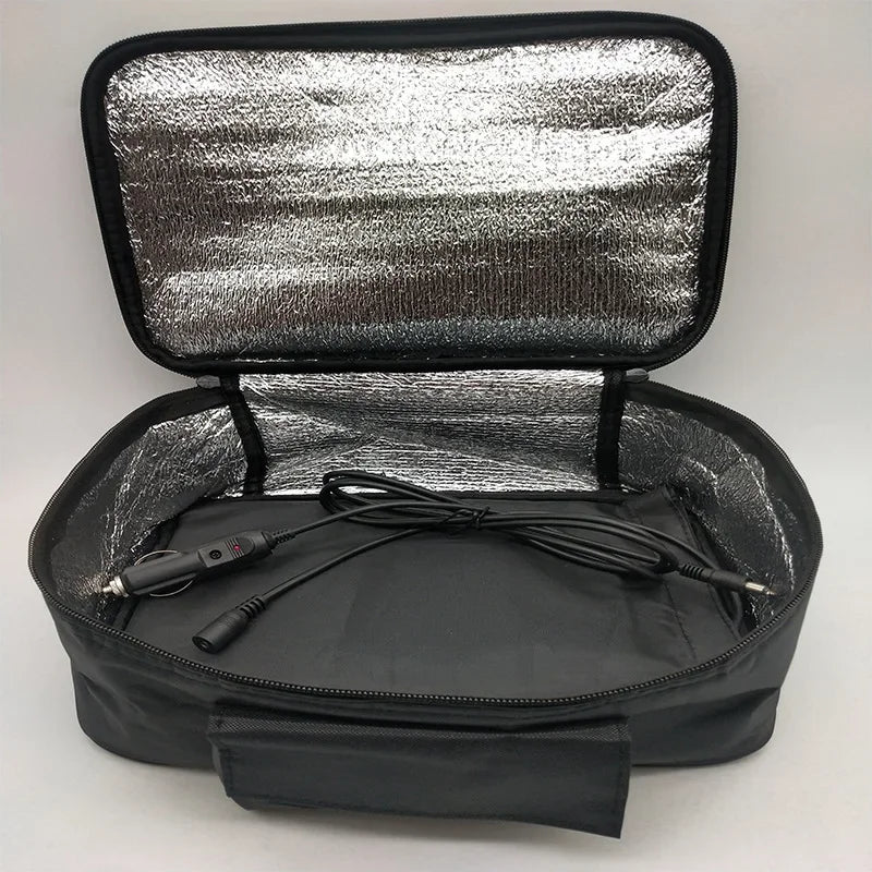 12V Car Heated Picnic Food Lunch Box Warmer Portable Mini Oven Insulated Efficient Heating Constant Temperature Auto-Control
