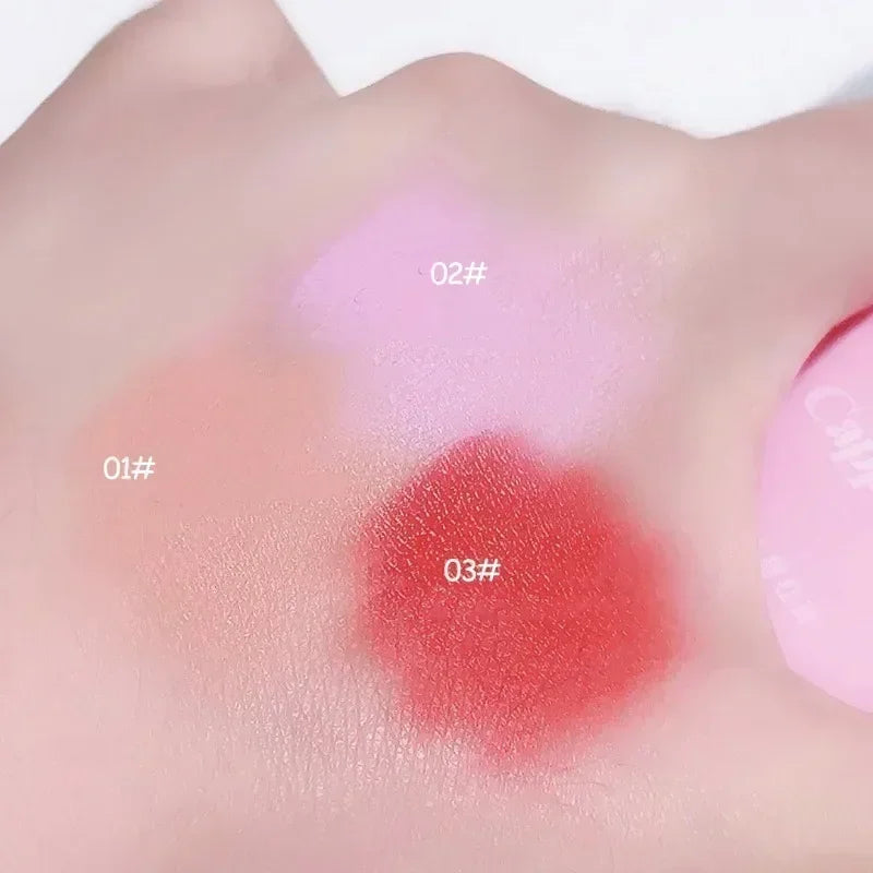 Love Air Cushion Powder Blusher with Mirror Red Rouge Matte Whitening Waterproof Makeup Cheek Tint Contour Peach Blush Cream