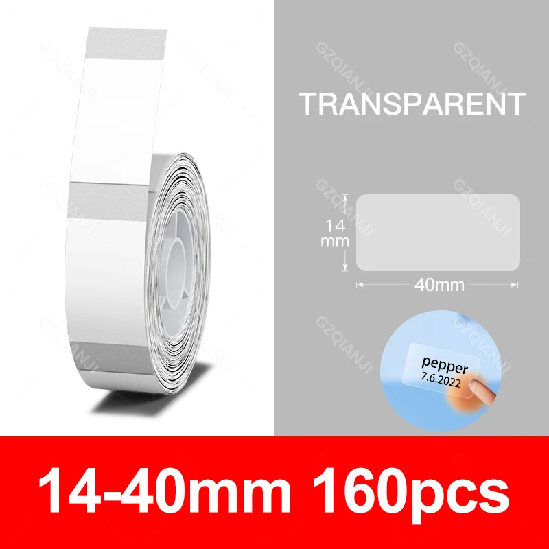 Niimbot Transparents Clear Pure White Thermal Label Sticker Paper Roll Self-Adhesive Barcode Price Name Printing for D11 D110