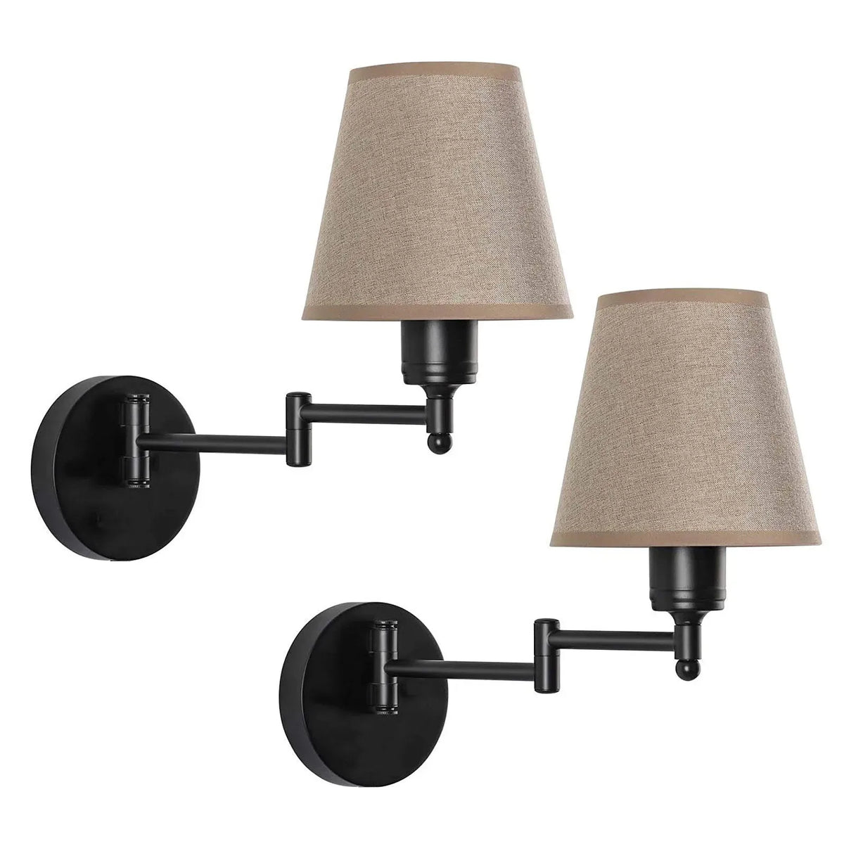 LED American Wall Lamp Folding Swing Arm US EU Plug Switch Fabric Bedroom Bedside Living Room Study Stairway Aisle Plug Light