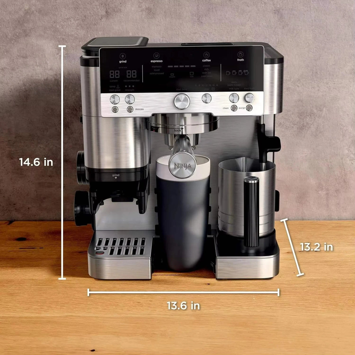 BRANDN NEW ES601 Ninjas Luxee Cafe 3-in-1 Espresso, Drip Coffee and Cold Brew Machine Stainless Steel