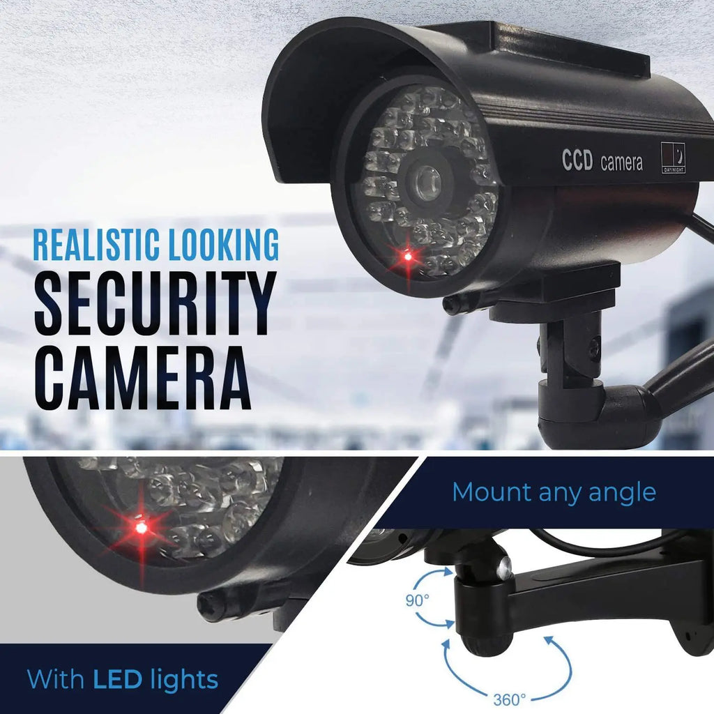 Dummy Camera With Antena Solar Powered Waterproof Fake Camera Red Flashing Led Scare The Thief Home Surveillance Security System