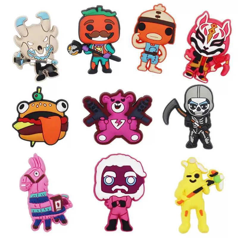 10-21pcs Game Characters Popular Shoe Charms Cartoon Shoes Accessories Decoration Buckle Fit Clog Sandal Wristbands Accessory