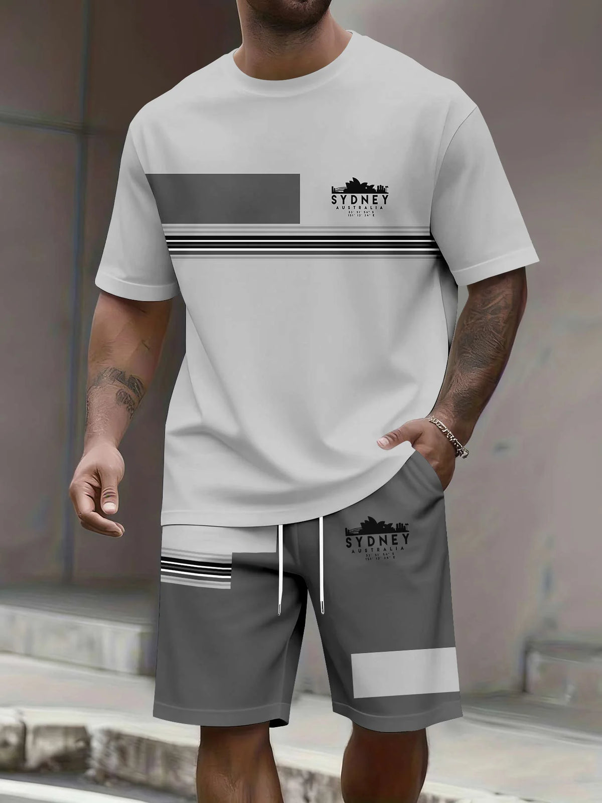 Summer Men's Suit with 3D Printed Patterns Colorful Blending Lightweight Breathable Casual and Fashionable Streetwear Clothing